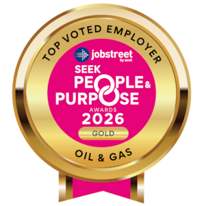 JobStreet by SEEK People & Purpose Awards 2026 Gold award badge for Top Voted Employer in the Oil & Gas sector