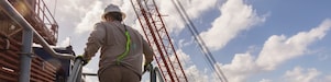 Employee operating on offshore platform