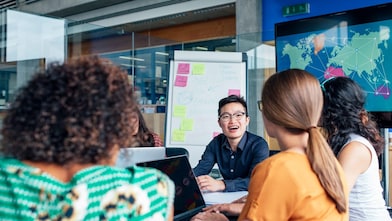 Group of people having a discussion
