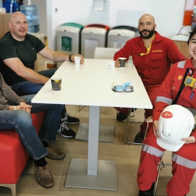 Daphne with the MMI team in Qatar