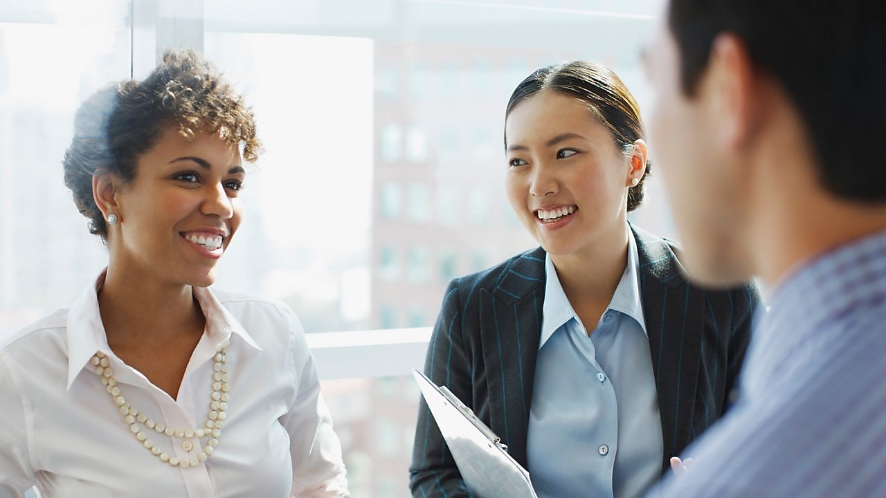People talking in an office environment