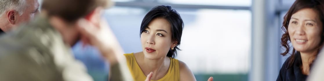 Business people talking in meeting