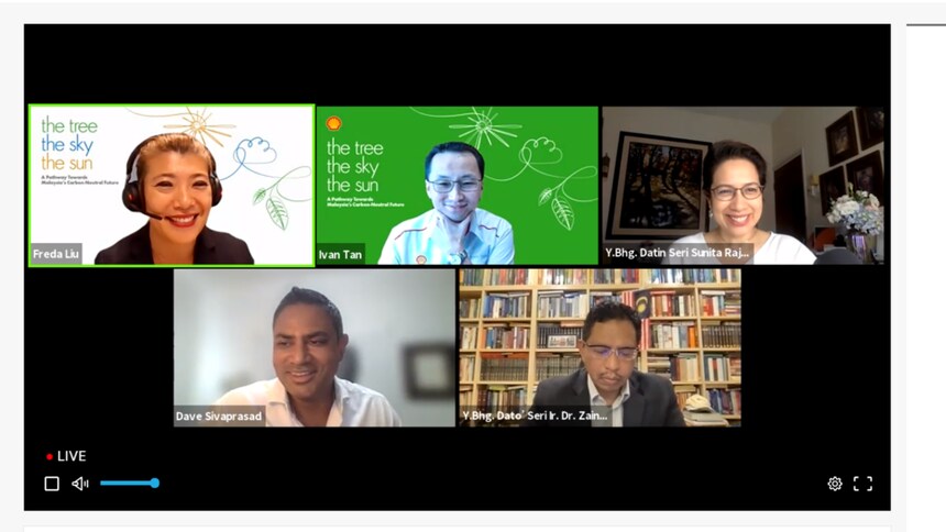 From top to bottom, left to right: Ms. Freda Liu (Broadcast Journalist, BFM89.9); Mr. Ivan Tan (Chairman, Shell Malaysia); Datin Seri Sunita Rajakumar (Founding Chairperson, Climate Governance Malaysia); Mr. Dave Sivaprasad (Managing Director and Partner, Boston Consulting Group); Dato’ Seri Ir. Dr. Zaini Ujang (Secretary-General, Ministry of Environment and Water)