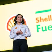 Seow Lee Ming, General Manager of Shell Mobility Malaysia presenting the benefits of the New + Improved Shell FuelSave 95.