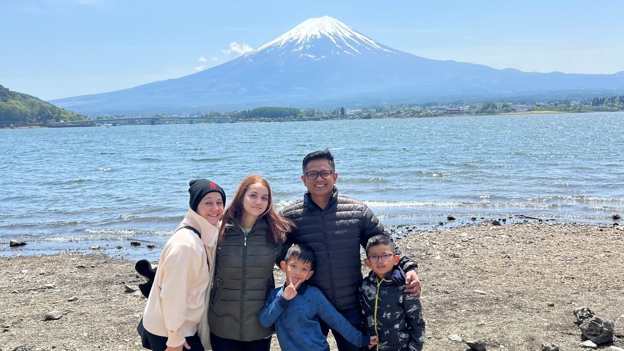 Faridah in Fuji, Tokya with her family.