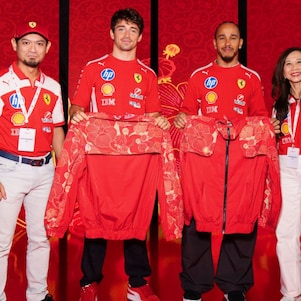 (From left to right) Zairi Dzuljastri, General Manager, Shell Mobility & Convenience Malaysia; Charles Leclerc and Lewis Hamilton, Scuderia Ferrari HP Formula 1 Drivers; Siti Sulaiman, Country Chair, Shell Malaysia