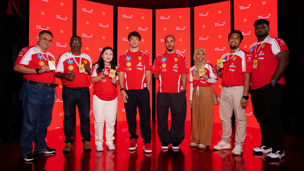 Shell Motorsport VIP Reward Guests with Scuderia Ferrari HP drivers - Lewis Hamilton and Charles Leclerc.