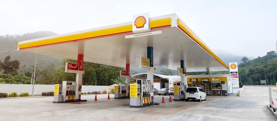 Shell service station canopy
