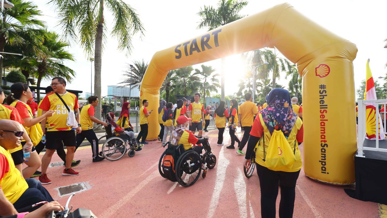 Participants preparing for the Fun Run