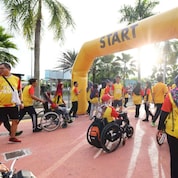 Participants preparing for the Fun Run