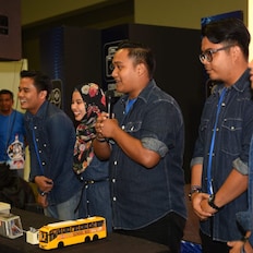 Team Firecracker presenting their invention