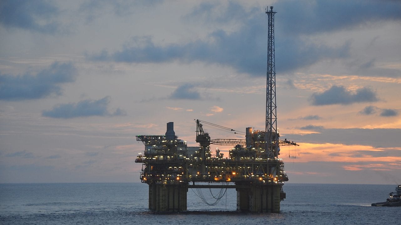 gumusut kakap deep water platform at sunrise