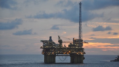 gumusut kakap deep water platform at sunrise