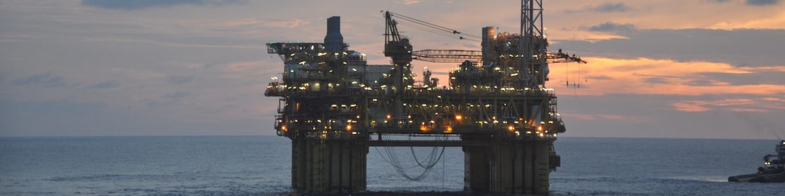 Gumusut kakap deep water platform at sunrise