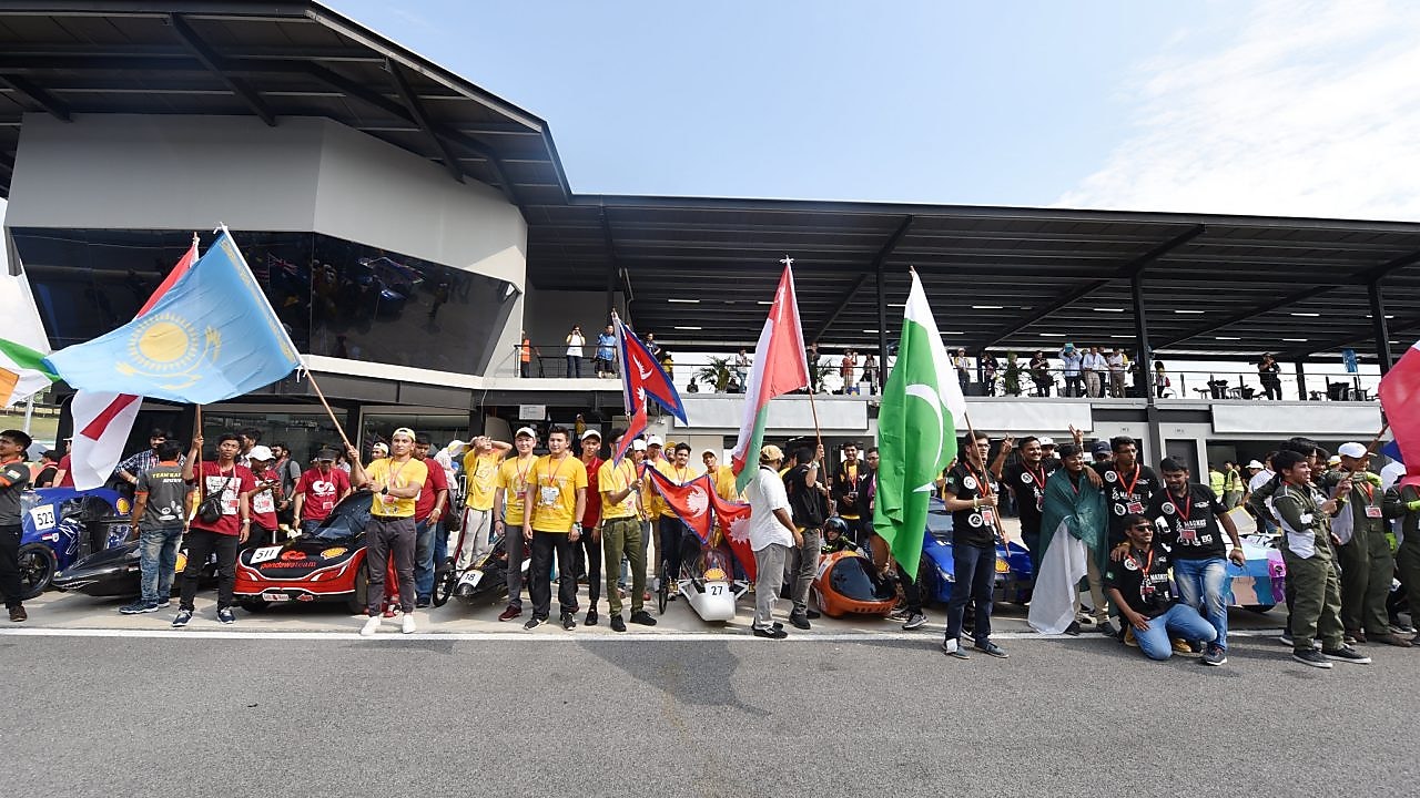 Various participating teams during day one of Shell Make the Future Live Malaysia 2019 at the Sepang International Circuit