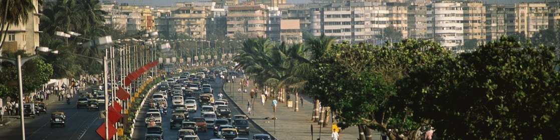 Traffic jam on Marine Drive in Bombay, India