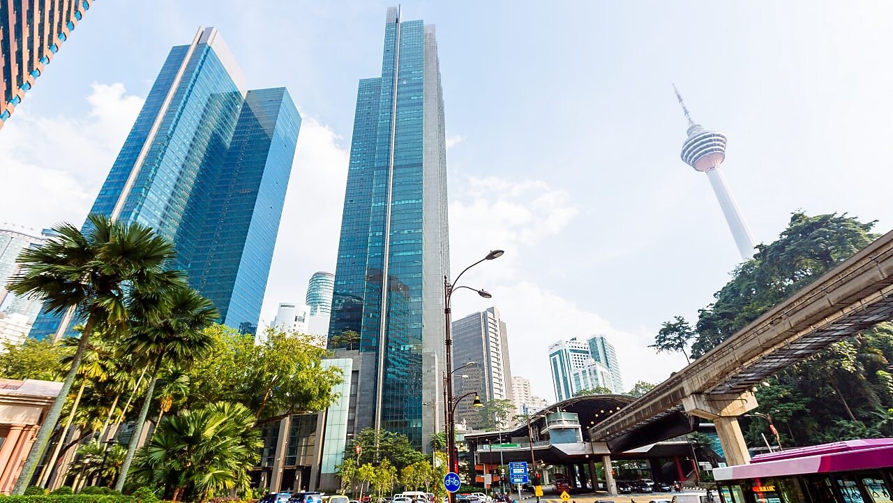 low angle view of a city in Malaysia