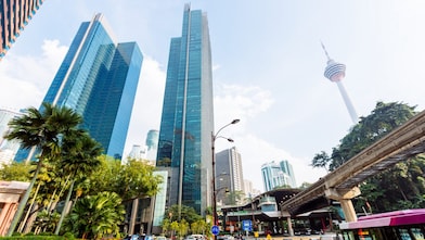 low angle view of a city in Malaysia