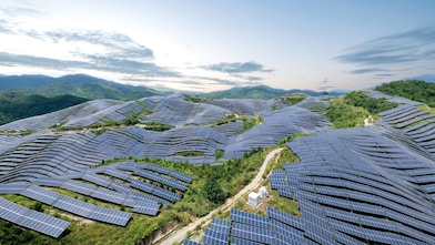 Solar panel on hills