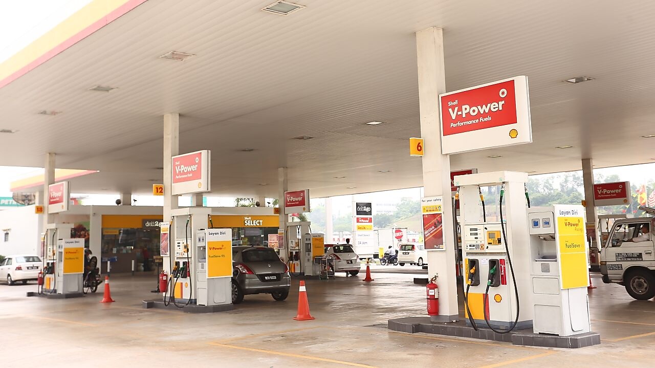 Pumps at a Shell station in Malaysia
