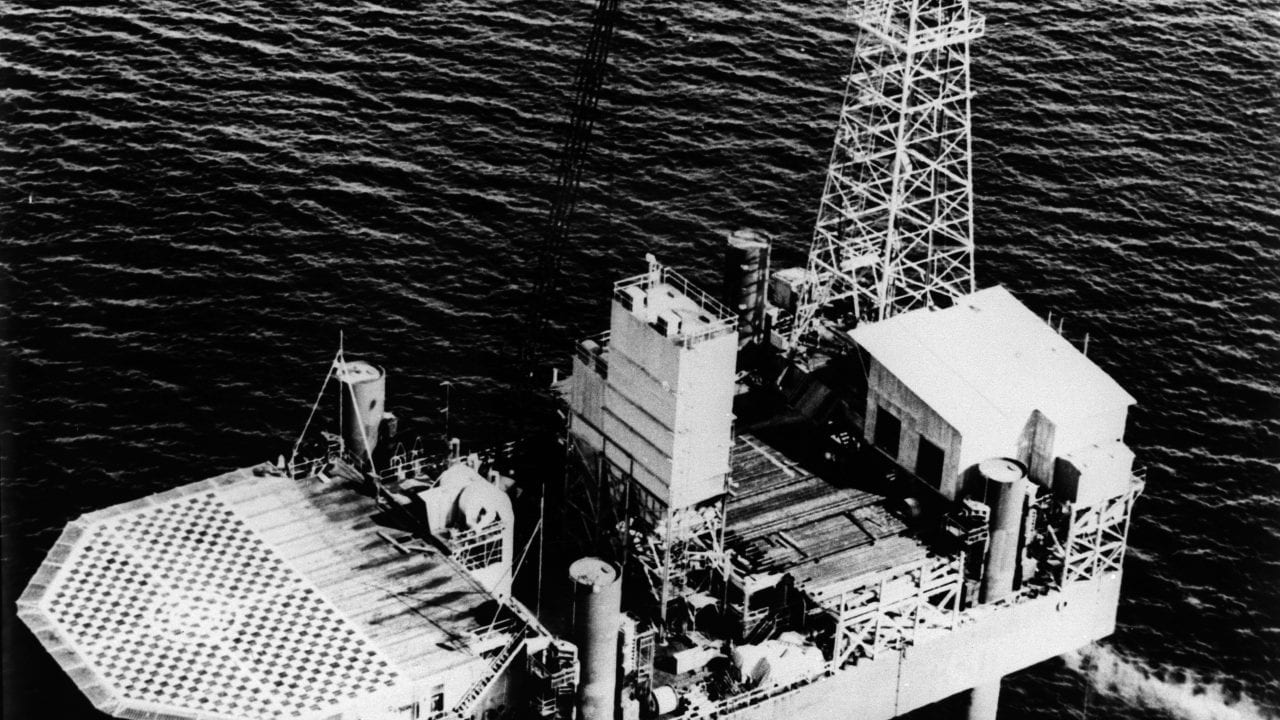 Orient Explorer, a mobile drilling rig which came to Sarawak waters in 1960