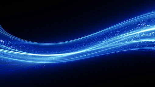 Blue wavey lines on a dark navy backgrounds