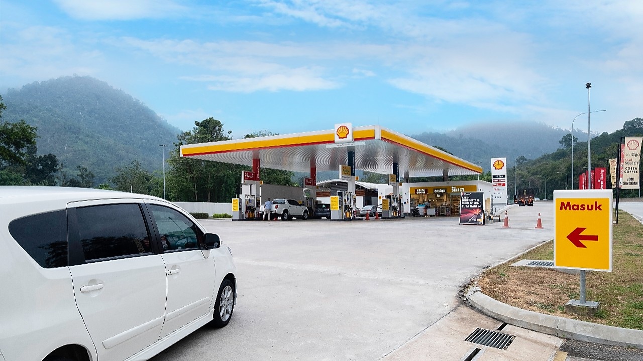 Car entering in to fuel station