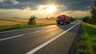 Truck on the road