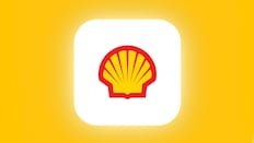 Shell app logo on a yellow background.