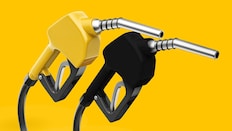 Yellow and black fuel nozzles on a yellow background.