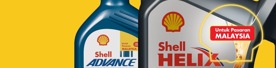 Picture of Shell Helix & Shell Advance bottle with “Untuk Pasaran Malaysia” label