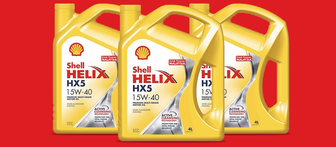 Packshot of Shell Helix HX5 SN 10W-30