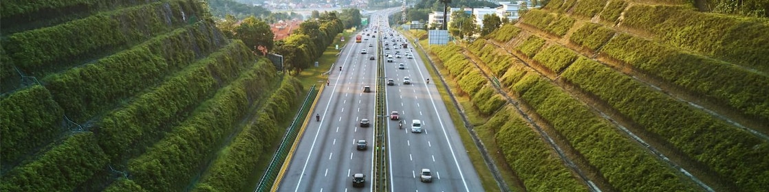 Main highway road with Nature on both sides
